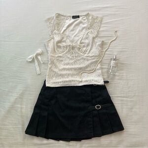 black buckle miniskirt